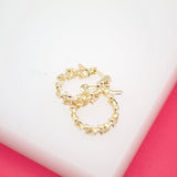 18K Gold Filled 5mm Small Designed Curb Cuban Hoops Lever Back Hoop (K207)