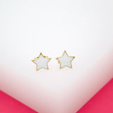 18K Gold Filled Small Enamel Star Stud Earrings (L153)