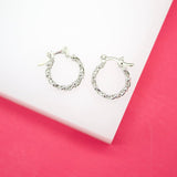 18K Gold Filled 5mm Small Designed Curb Cuban Hoops Lever Back Hoop (K207)