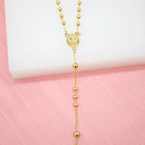 Caridad Del Cobre Gold Bead Rosary With Jesus Crucifix