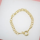 18K Gold Filled Solid Rolo Round Link Bracelet Chain (I334)