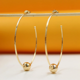 18K Gold Filled Round Beaded Hoop Earrings (K299, K307, K296)