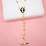 Catholic Gold Bead Rosary With Crucifix Cross And Divino Niño Charm