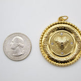 18K Gold Filled Heart Coin Medallion