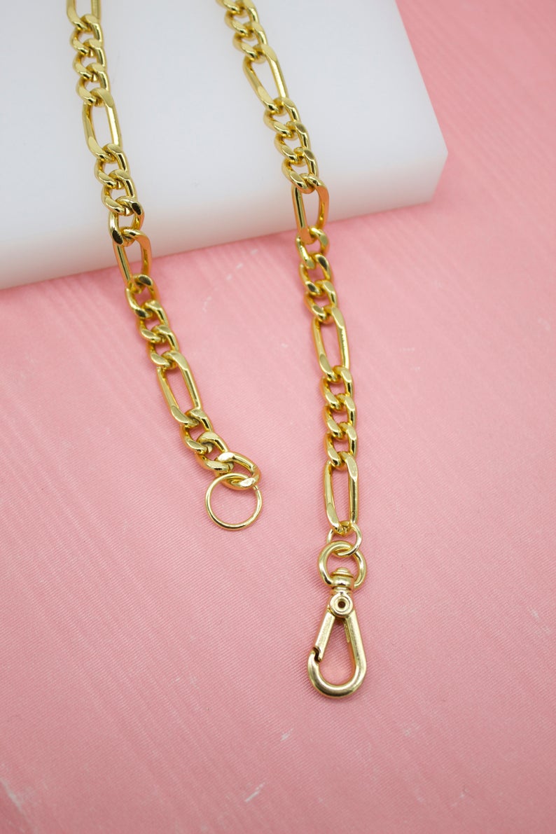 18K Gold Jewelry Fashion Stainless Steel Figaro Chain Bracelets - China Figaro  Chain and Bracelet price | Made-in-China.com