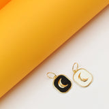 18K Gold Filled Enamel Pendant Charm With Crescent Moon Shaped Symbol