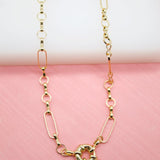 18K Gold Filled Rolo Paper Clip Round Link Chain Choker (F162)