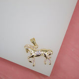 18k Gold Filled Horse Pendant With CZ Stones (A16)