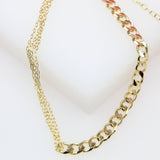 18K Gold Filled Paper Clip Cuban Choker (G5)