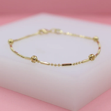 Gold Triple Link Chain Bracelet (I16B)