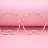 18K Gold Filled CZ Evil Eye Hoop Earrings | Dainty Evil Eye Hoop Earrings