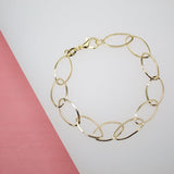 18K Gold Filled Oval PaperClip Chain Bracelet (I335)