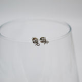 18K Rhodium Filled Astrology Zodiac Sign Stud Earrings