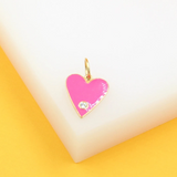 18K Gold Filled Gold Heart Enamel Star Pendant Charm (A175)