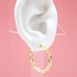 18K Gold Filled Paper Clip Open Hoop Earrings (K165)(K168)(K211)(K235)