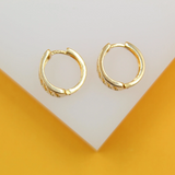 18K Gold Filled Small Minimalist Designed CZ Huggies Mini Hoop Earrings