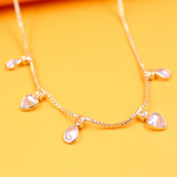 18k Gold Filled Tear Drop Dangle Choker Cubic Zirconia Charm Necklace (H133)