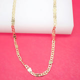 18K Gold Filled Flat Mariner Chain With Hearts (G27)