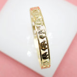 18K Gold Filled Elephant Bangle Bracelet (B12)
