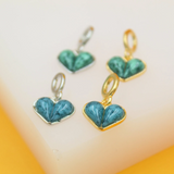18K Gold Filled Heart Jadeite Stone Charm Pendant