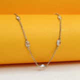 18k Rhodium Filled Charm Necklace (F224A)