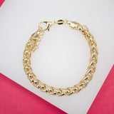 18K Gold Filled 6mm Wheat Bracelet (I25)