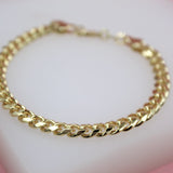 18K Gold Filled 5mm Diamond Cut Miami Cuban Bracelet (I418)