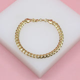 18K Gold Filled 5mm Diamond Cut Miami Cuban Bracelet (I418)