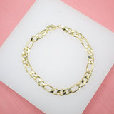 18K Gold Filled Figaro 5mm Link Chain Bracelet (I257)