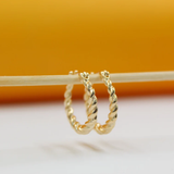 Dainty Small Twisted Delicate Hoops Latch Back Earrings