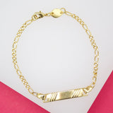 Gold Filled Figaro Bracelet With Designed Plate