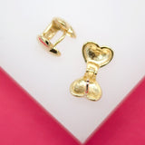 18K Gold Filled Small Heart Shaped Huggies Wrap Earrings (L250)