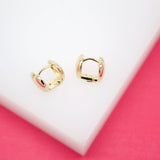 18K Gold Filled Small Heart Shaped Huggies Wrap Earrings (L250)