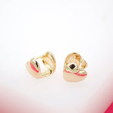 18K Gold Filled Small Heart Shaped Huggies Wrap Earrings (L250)