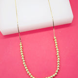 18K Gold Filled 4mm Bead Designed Choker (G7)