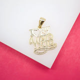 18K Gold Filled I Love My Wife Pendant (A132)