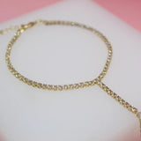 18K Gold Filled CZ Stone Hand Chain Bracelet