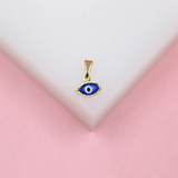 18K Gold Filled Realistic Enamel Color Evil Eye Pendant Charm