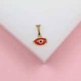 18K Gold Filled Realistic Enamel Color Evil Eye Pendant Charm