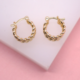 18K Gold Filled Gold Infinity Hoop Earrings | Gold Braided Hoops (J187)