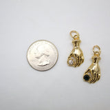 18K Gold Filled Hand With CZ Cubic Zirconia Stones Pendant
