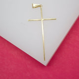 18K Gold Filled Slim Cross Crucifix Pendant