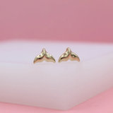 18K Gold Filled Fish Tail Stud Earrings