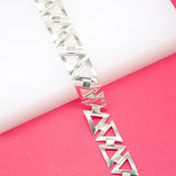 18K Rhodium Filled Designed Triangle Link Bracelet