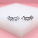 18K Gold Filled Oval CZ Stone Brow Earring Studs (L130)