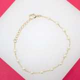 18K Gold Filled Synthetic Pearl Bracelet (I32)