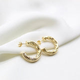 Medium Thick Hammered Hoops, Small, Medium or Large (K10-12)