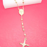 Oval Bead Catholic Rosary With Jesus Crucifix And Milagros Charm (F103A)(F41A)