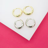 18K Gold Filled 7mm Huggies Earrings (L261)