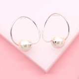 18k Gold Filled Pearl Earrings | Gold Pearl Hoops (J263)